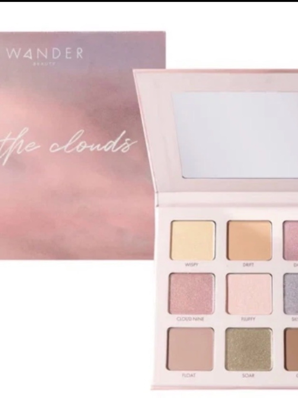 Neutral & Pink Shimmer Eyeshadow Palette — Soft Pink, Champagne, Silve